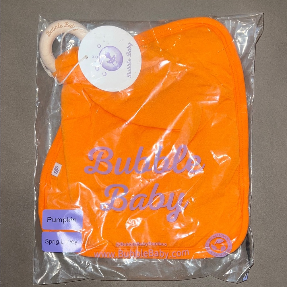 Bubble Baby Orange Sprig Pumpkin Lovey
